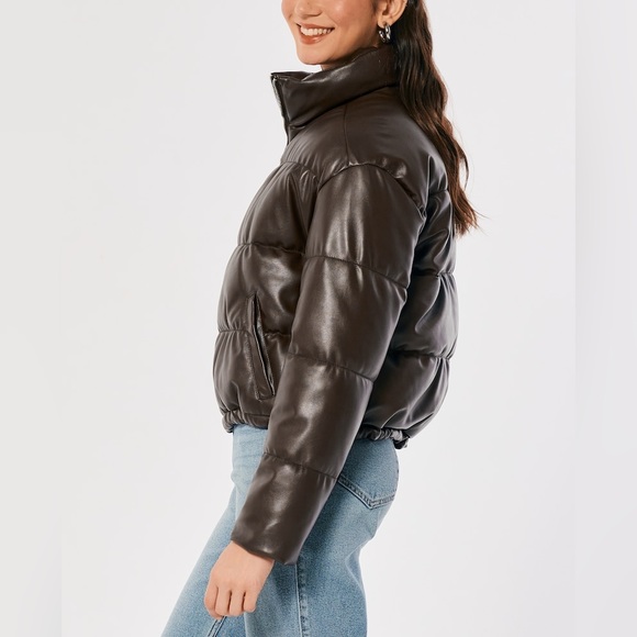 Hollister VEGAN LEATHER PUFFER JACKET, size US XL - Picture 5 of 8
